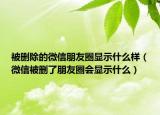 被删除的微信朋友圈显示什么样（微信被删了朋友圈会显示什么）