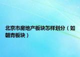 北京市房地产板块怎样划分（如朝青板块）