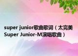 super junior歌曲歌词（太完美 Super Junior-M演唱歌曲）