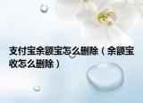 支付宝余额宝怎么删除（余额宝收怎么删除）