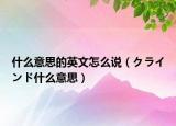 什么意思的英文怎么说（クラインド什么意思）