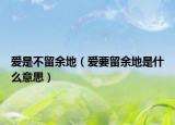 爱是不留余地（爱要留余地是什么意思）
