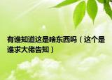 有谁知道这是啥东西吗（这个是谁求大佬告知）