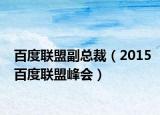 百度联盟副总裁（2015百度联盟峰会）