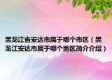 黑龙江省安达市属于哪个市区（黑龙江安达市属于哪个地区简介介绍）
