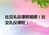 社交礼仪课程视频（社交礼仪课程）