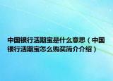 中国银行活期宝是什么意思（中国银行活期宝怎么购买简介介绍）