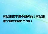 苏轼是属于哪个朝代的（苏轼是哪个朝代的简介介绍）