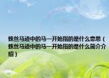 蛛丝马迹中的马一开始指的是什么意思（蛛丝马迹中的马一开始指的是什么简介介绍）