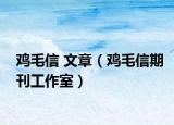 鸡毛信 文章（鸡毛信期刊工作室）