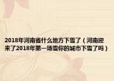 2018年河南省什么地方下雪了（河南迎来了2018年第一场雪你的城市下雪了吗）