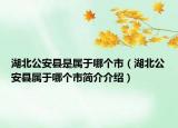 湖北公安县是属于哪个市（湖北公安县属于哪个市简介介绍）