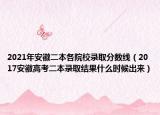 2021年安徽二本各院校录取分数线（2017安徽高考二本录取结果什么时候出来）