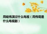 周峻纬演过什么电视（周伟焜是什么电视剧）