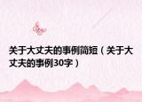 关于大丈夫的事例简短（关于大丈夫的事例30字）