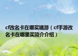 cf改名卡在哪买端游（cf手游改名卡在哪里买简介介绍）