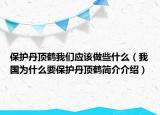 保护丹顶鹤我们应该做些什么（我国为什么要保护丹顶鹤简介介绍）