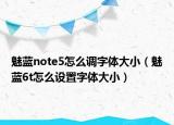 魅蓝note5怎么调字体大小（魅蓝6t怎么设置字体大小）