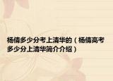 杨倩多少分考上清华的（杨倩高考多少分上清华简介介绍）