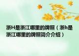 浙H是浙江哪里的牌照（浙h是浙江哪里的牌照简介介绍）
