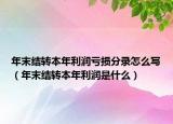 年末结转本年利润亏损分录怎么写（年末结转本年利润是什么）