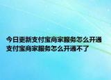 今日更新支付宝商家服务怎么开通 支付宝商家服务怎么开通不了