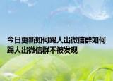 今日更新如何踢人出微信群如何踢人出微信群不被发现