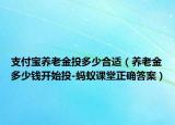 支付宝养老金投多少合适（养老金多少钱开始投-蚂蚁课堂正确答案）