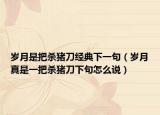 岁月是把杀猪刀经典下一句（岁月真是一把杀猪刀下句怎么说）