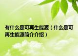 有什么是可再生能源（什么是可再生能源简介介绍）