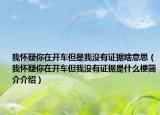 我怀疑你在开车但是我没有证据啥意思（我怀疑你在开车但我没有证据是什么梗简介介绍）