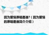 因为爱情原唱是谁?（因为爱情的原唱是谁简介介绍）