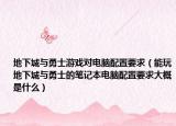 地下城与勇士游戏对电脑配置要求（能玩地下城与勇士的笔记本电脑配置要求大概是什么）