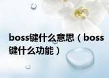 boss键什么意思（boss键什么功能）