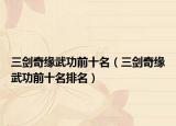 三剑奇缘武功前十名（三剑奇缘武功前十名排名）