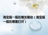 淘宝摇一摇在哪关振动（淘宝摇一摇在哪里打开）
