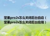 坚果pro2s怎么关闭后台自启（坚果pro2s怎么关闭后台应用）