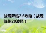 战魂降临2.6攻略（战魂降临28波怪）