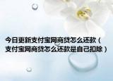 今日更新支付宝网商贷怎么还款（支付宝网商贷怎么还款是自己扣除）