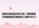 傲视天地商店升到几级（新版傲视天地通商金币刷新商人需要VIP几）