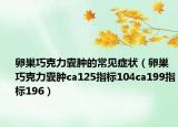 卵巢巧克力囊肿的常见症状（卵巢巧克力囊肿ca125指标104ca199指标196）