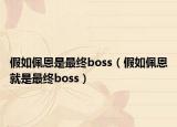 假如佩恩是最终boss（假如佩恩就是最终boss）