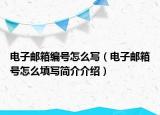 电子邮箱编号怎么写（电子邮箱号怎么填写简介介绍）
