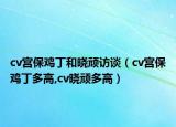 cv宫保鸡丁和晓顽访谈（cv宫保鸡丁多高,cv晓顽多高）