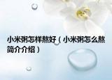 小米粥怎样熬好（小米粥怎么熬简介介绍）