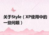 关于Style（XP使用中的一些问题）