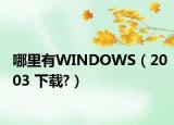 哪里有WINDOWS（2003 下载?）