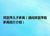 邓亚萍儿子多高（请问邓亚萍有多高简介介绍）