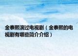 金泰熙演过电视剧（金泰熙的电视剧有哪些简介介绍）