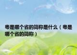 粤是哪个省的简称是什么（粤是哪个省的简称）